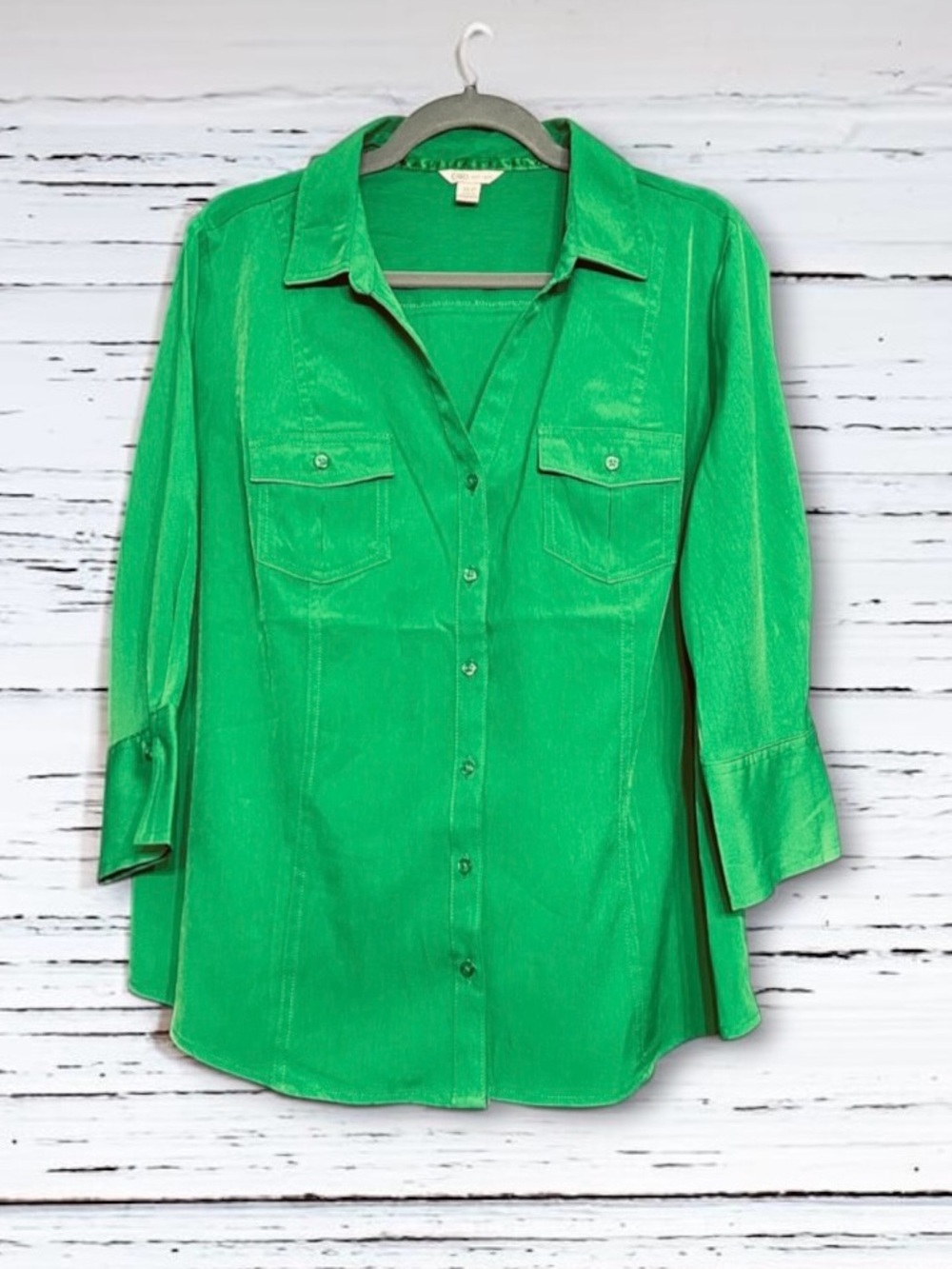 Cato Kelly Green Button-Down Shirt Size XL Petite
